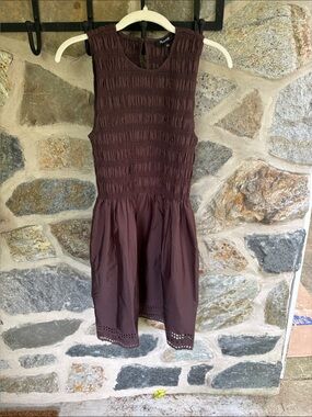 Madewell Sleeveless Mini Dress in Deep Brown